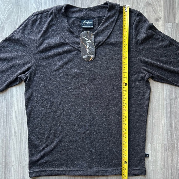 Andrew Christian | Bespoke Long Sleeve V-Neck Shirt in Charcoal (Medium) - Picture 8 of 16